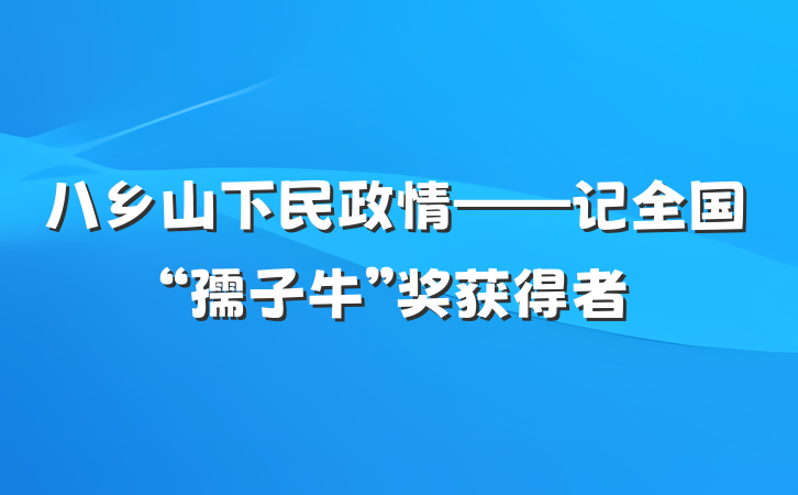 八乡山下民政情——记全国“孺子牛”奖获得者