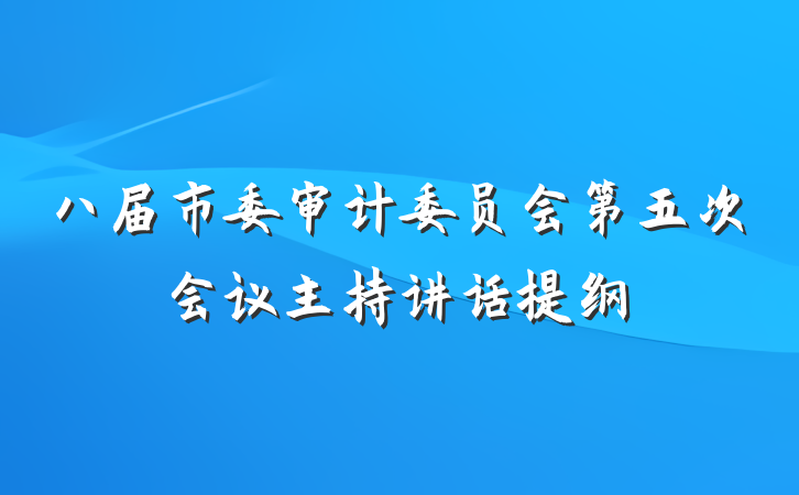 八届市委审计委员会第五次会议主持讲话提纲
