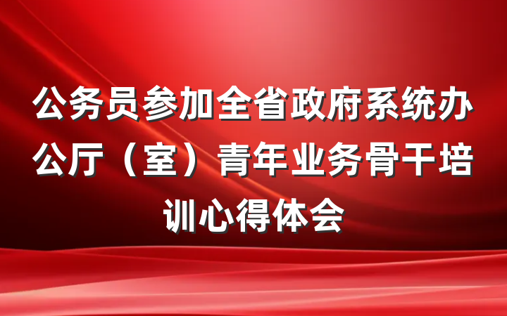 公务员参加全省政府系统办公厅（室）青年业务骨干培训心得体会