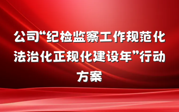 公司“纪检监察工作规范化法治化正规化建设年”行动方案
