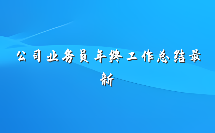 公司业务员年终工作总结最新