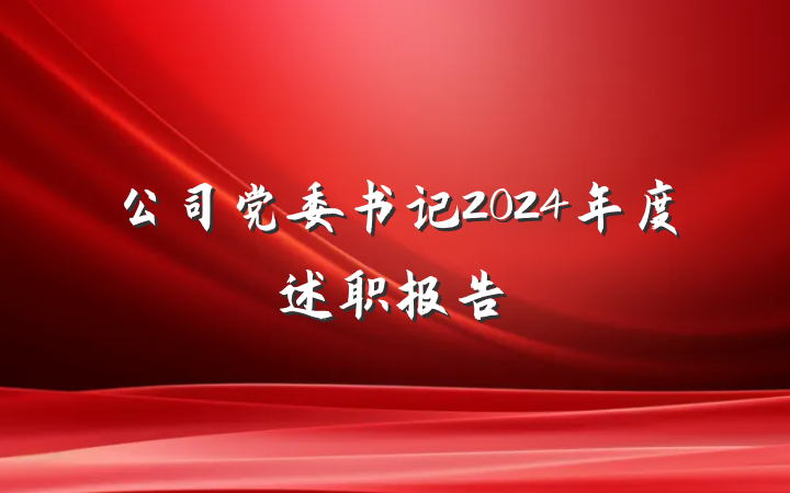 公司党委书记2024年度述职报告