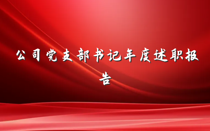 公司党支部书记年度述职报告