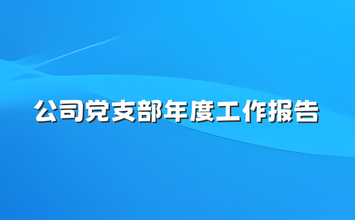 公司党支部年度工作报告