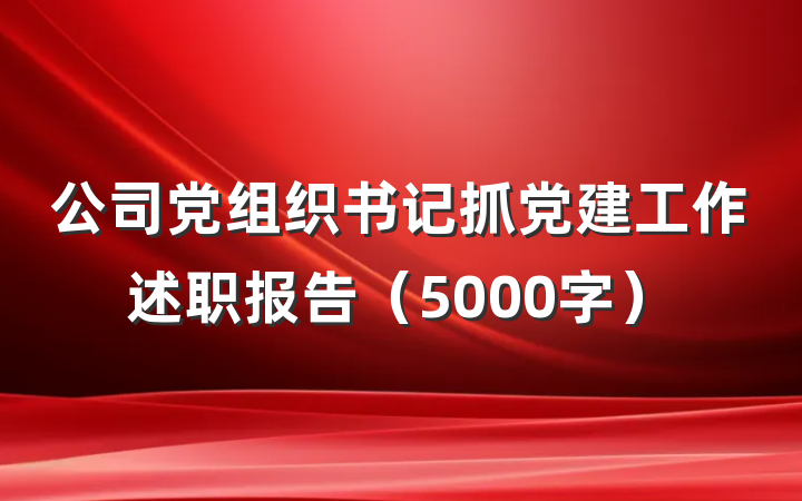 公司党组织书记抓党建工作述职报告（5000字）