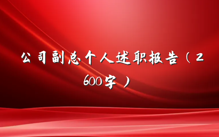公司副总个人述职报告（2600字）
