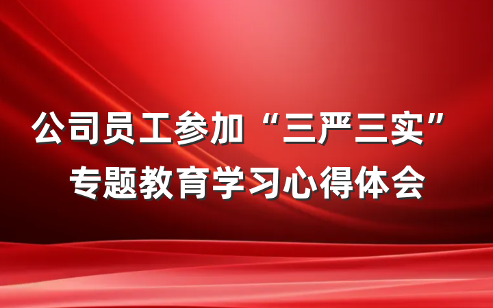 公司员工参加“三严三实”专题教育学习心得体会