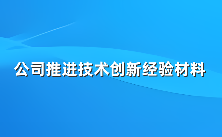 公司推进技术创新经验材料