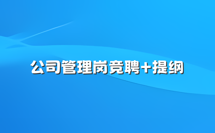 公司管理岗竞聘 提纲