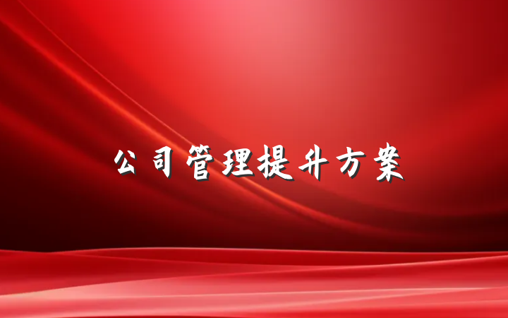 公司管理提升方案