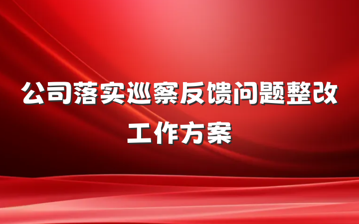 公司落实巡察反馈问题整改工作方案