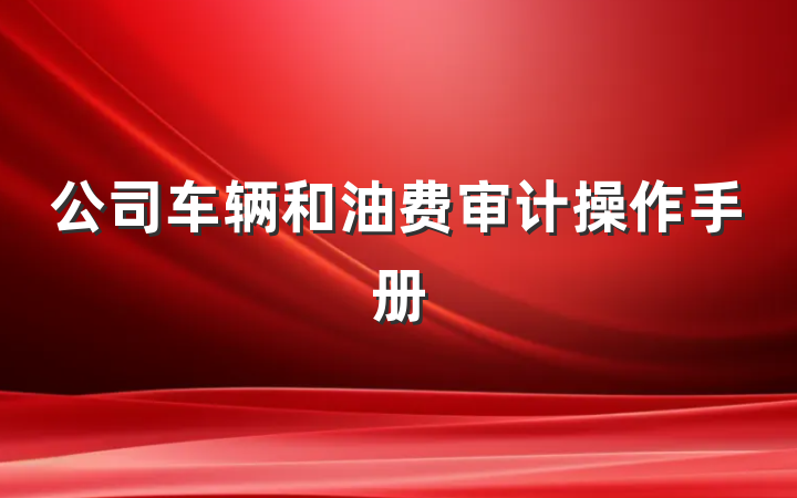 公司车辆和油费审计操作手册