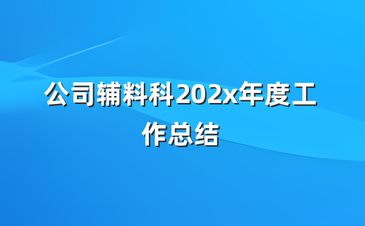 公司辅料科202x年度工作总结