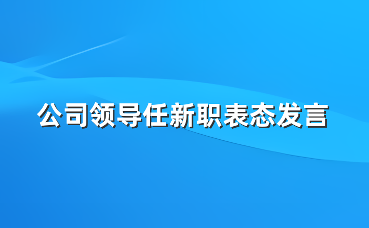 公司领导任新职表态发言