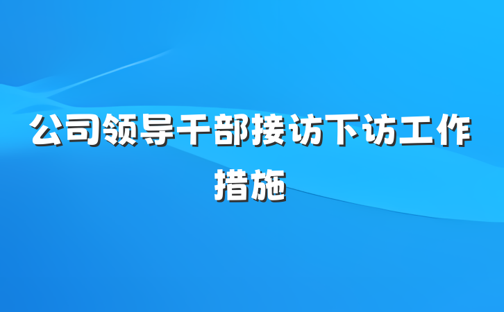 公司领导干部接访下访工作措施