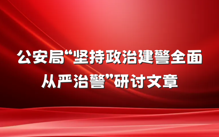 公安局“坚持政治建警全面从严治警”研讨文章