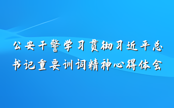 公安干警学习贯彻习近平总书记重要训词精神心得体会