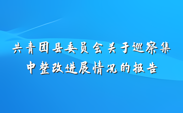 共青团县委员会关于巡察集中整改进展情况的报告
