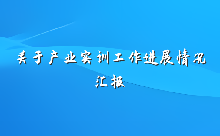 关于产业实训工作进展情况汇报