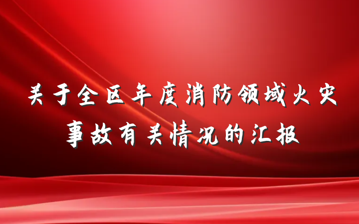 关于全区年度消防领域火灾事故有关情况的汇报
