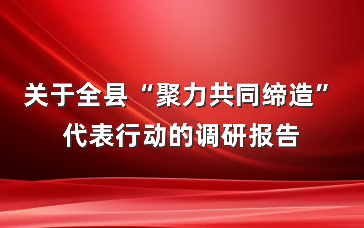 关于全县“聚力共同缔造”代表行动的调研报告