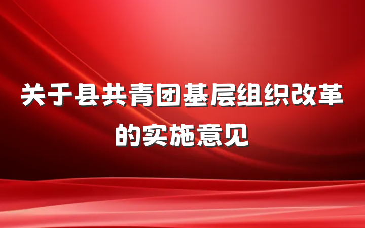 关于县共青团基层组织改革的实施意见