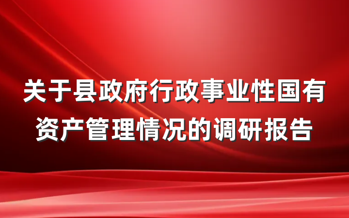 关于县政府行政事业性国有资产管理情况的调研报告