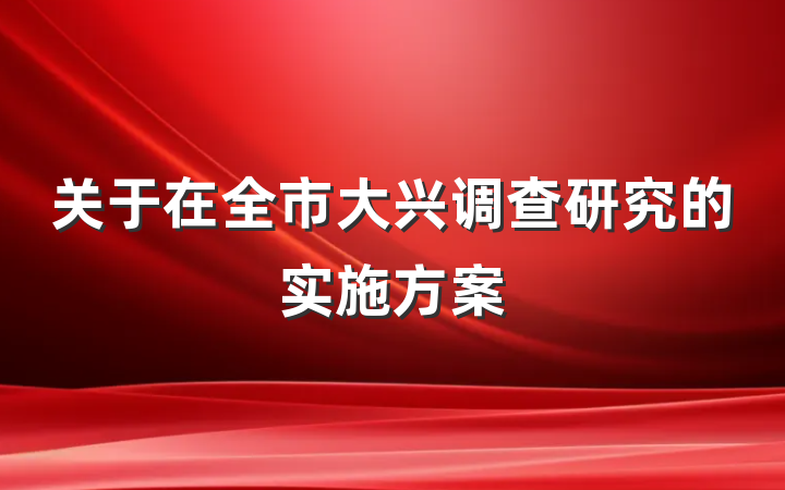 关于在全市大兴调查研究的实施方案