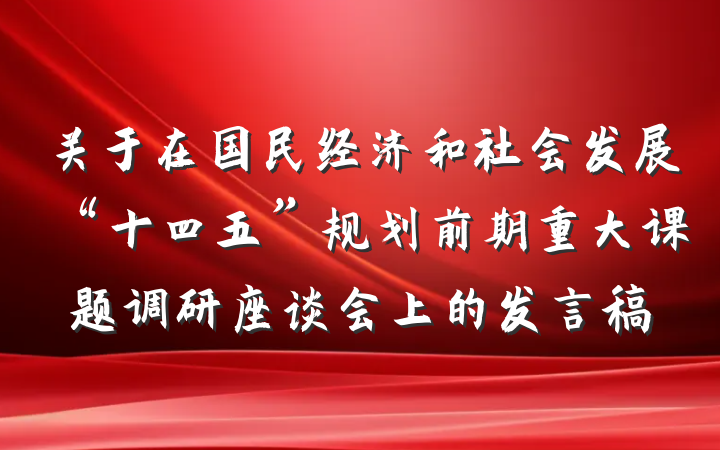 关于在国民经济和社会发展“十四五”规划前期重大课题调研座谈会上的发言稿