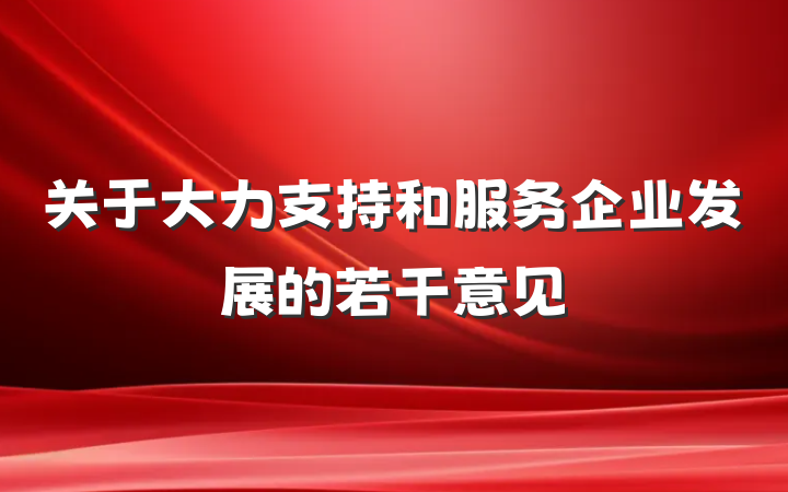 关于大力支持和服务企业发展的若干意见