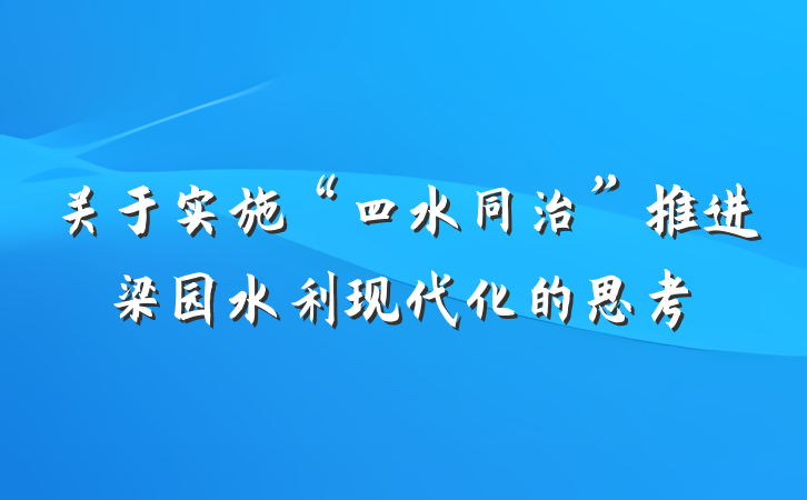 关于实施“四水同治”推进梁园水利现代化的思考