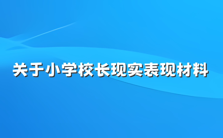 关于小学校长现实表现材料