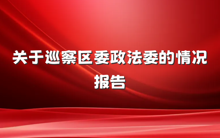 关于巡察区委政法委的情况报告