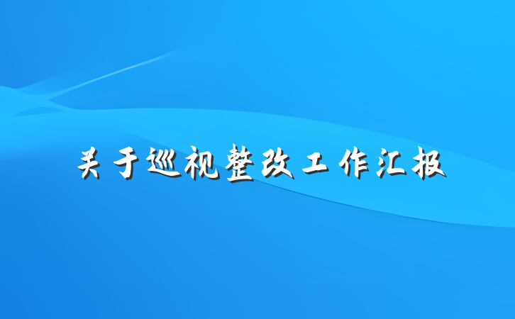 关于巡视整改工作汇报