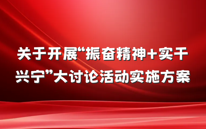 关于开展“振奋精神 实干兴宁”大讨论活动实施方案