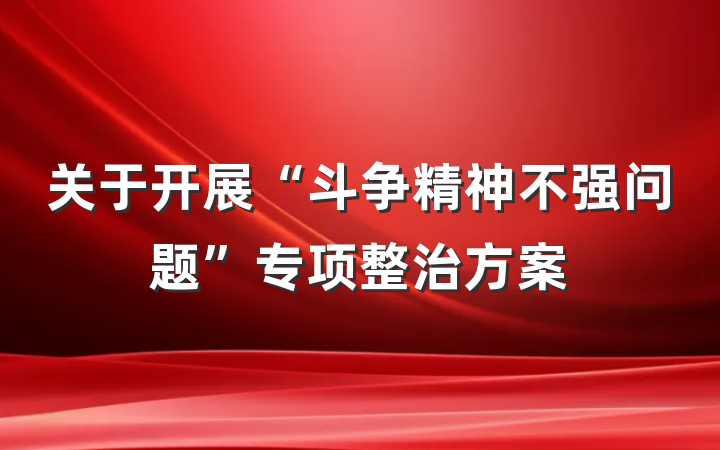 关于开展“斗争精神不强问题”专项整治方案