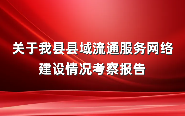 关于我县县域流通服务网络建设情况考察报告