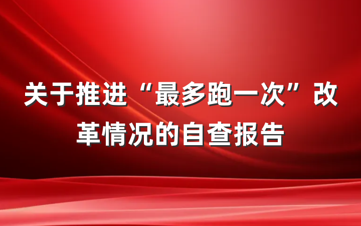 关于推进“最多跑一次”改革情况的自查报告