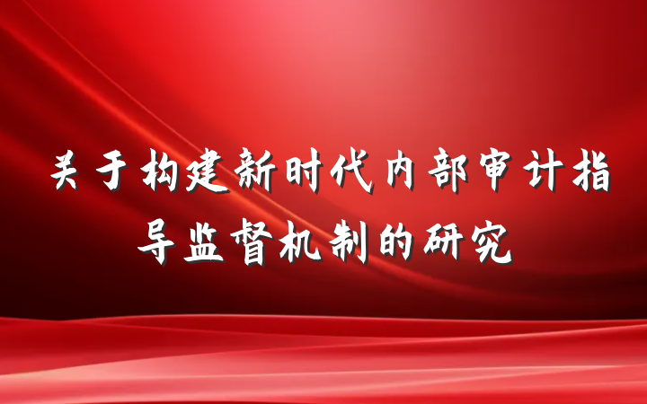 关于构建新时代内部审计指导监督机制的研究