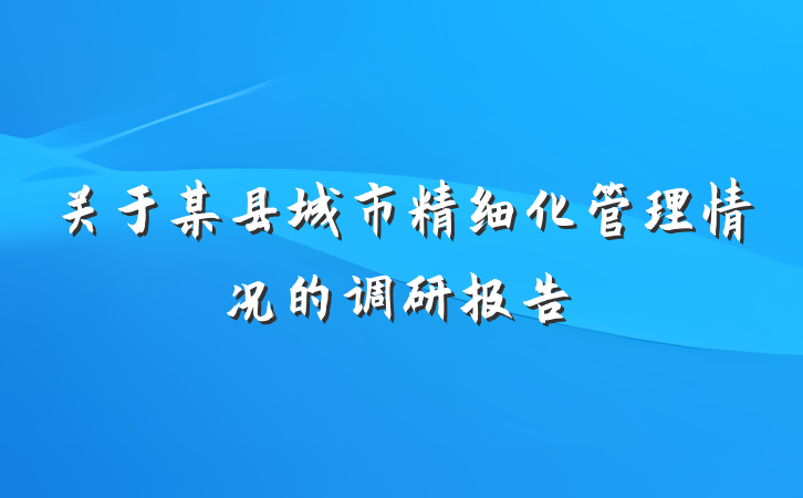 关于某县城市精细化管理情况的调研报告