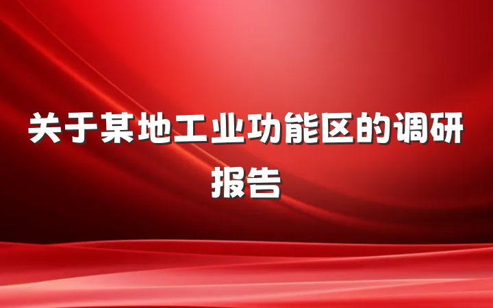 关于某地工业功能区的调研报告