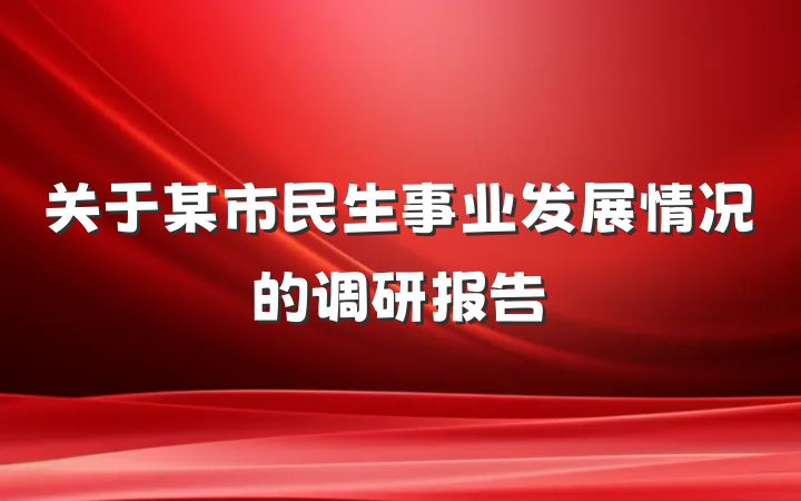 关于某市民生事业发展情况的调研报告