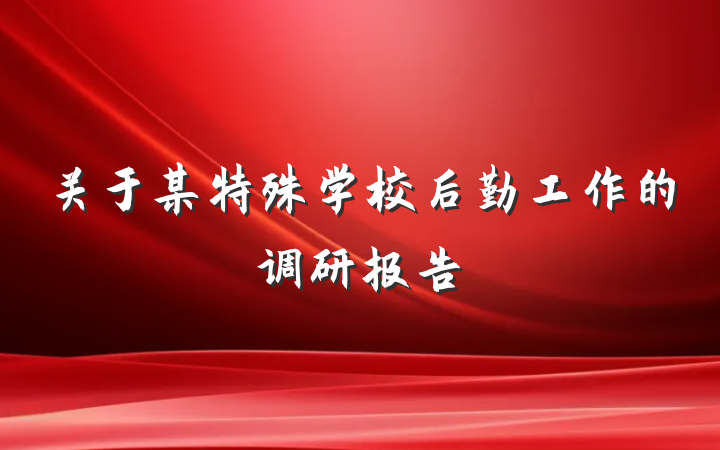 关于某特殊学校后勤工作的调研报告