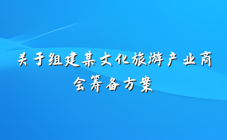 关于组建某文化旅游产业商会筹备方案