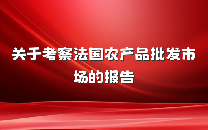 关于考察法国农产品批发市场的报告