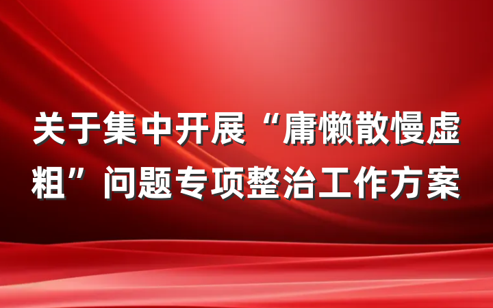 关于集中开展“庸懒散慢虚粗”问题专项整治工作方案