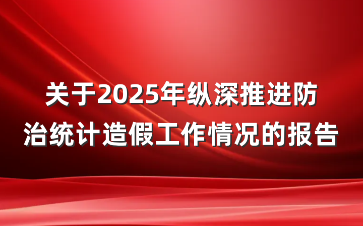 关于2025年纵深推进防治统计造假工作情况的报告