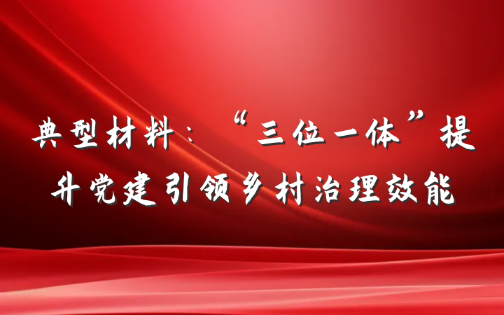 典型材料:“三位一体”提升党建引领乡村治理效能