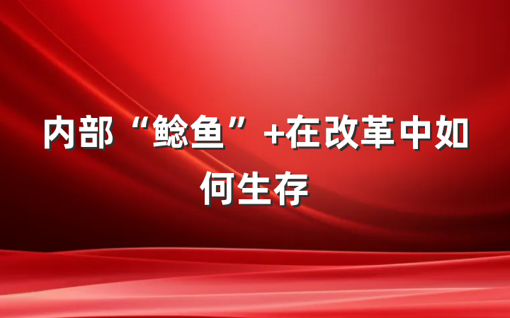 内部“鲶鱼” 在改革中如何生存