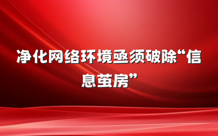 净化网络环境亟须破除“信息茧房”